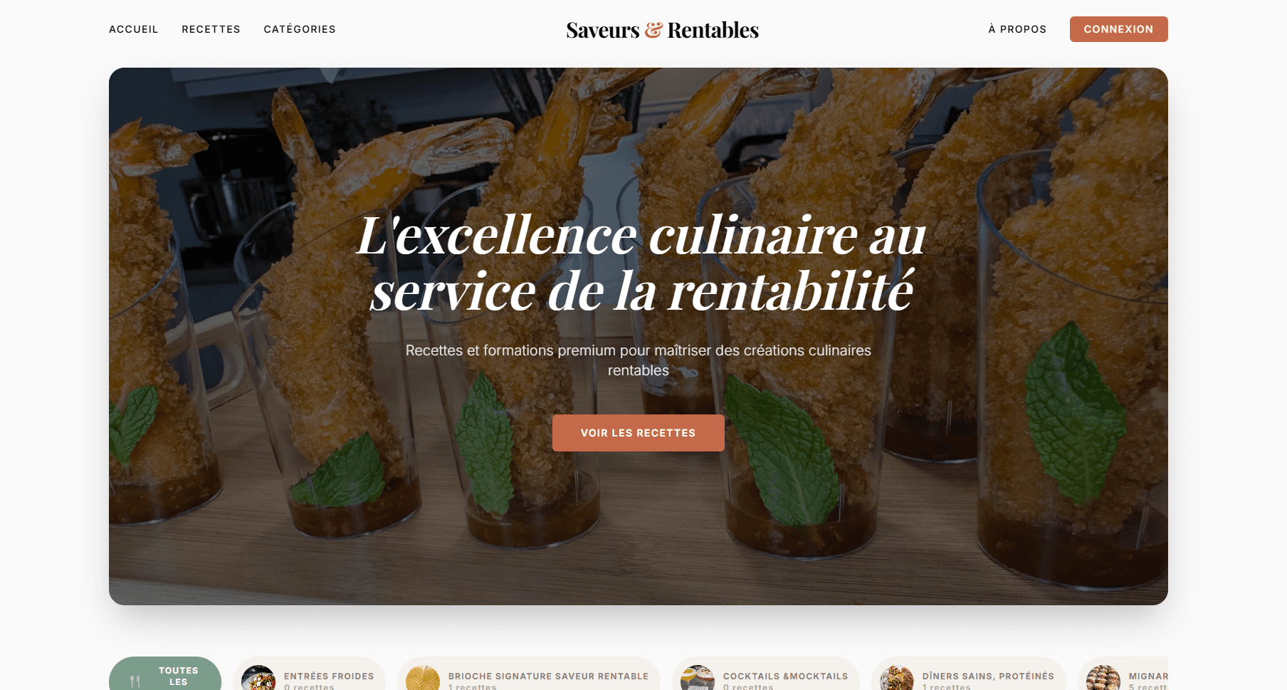 Creation of a culinary platform with premium member area